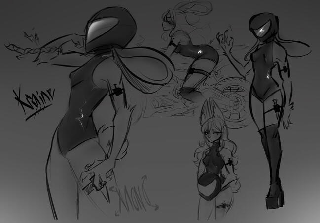 Sketch art of a character for anatomy practice