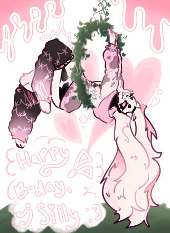 Flat shaded art for a friend's birthday art